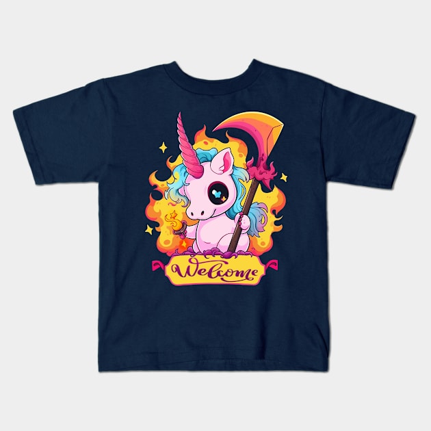 unicorn reaper Kids T-Shirt by skatermoment